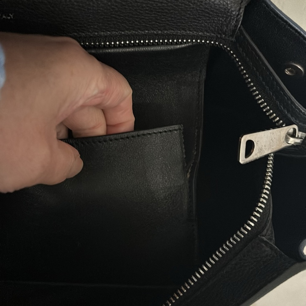 Celine Trapeze Tote Black leather blue suede - Picture 11 of 16